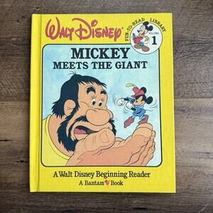 Vintage 1986 Walt Disney Mickey Meets The Giant Book, Vol. 1 Fun To Read Library